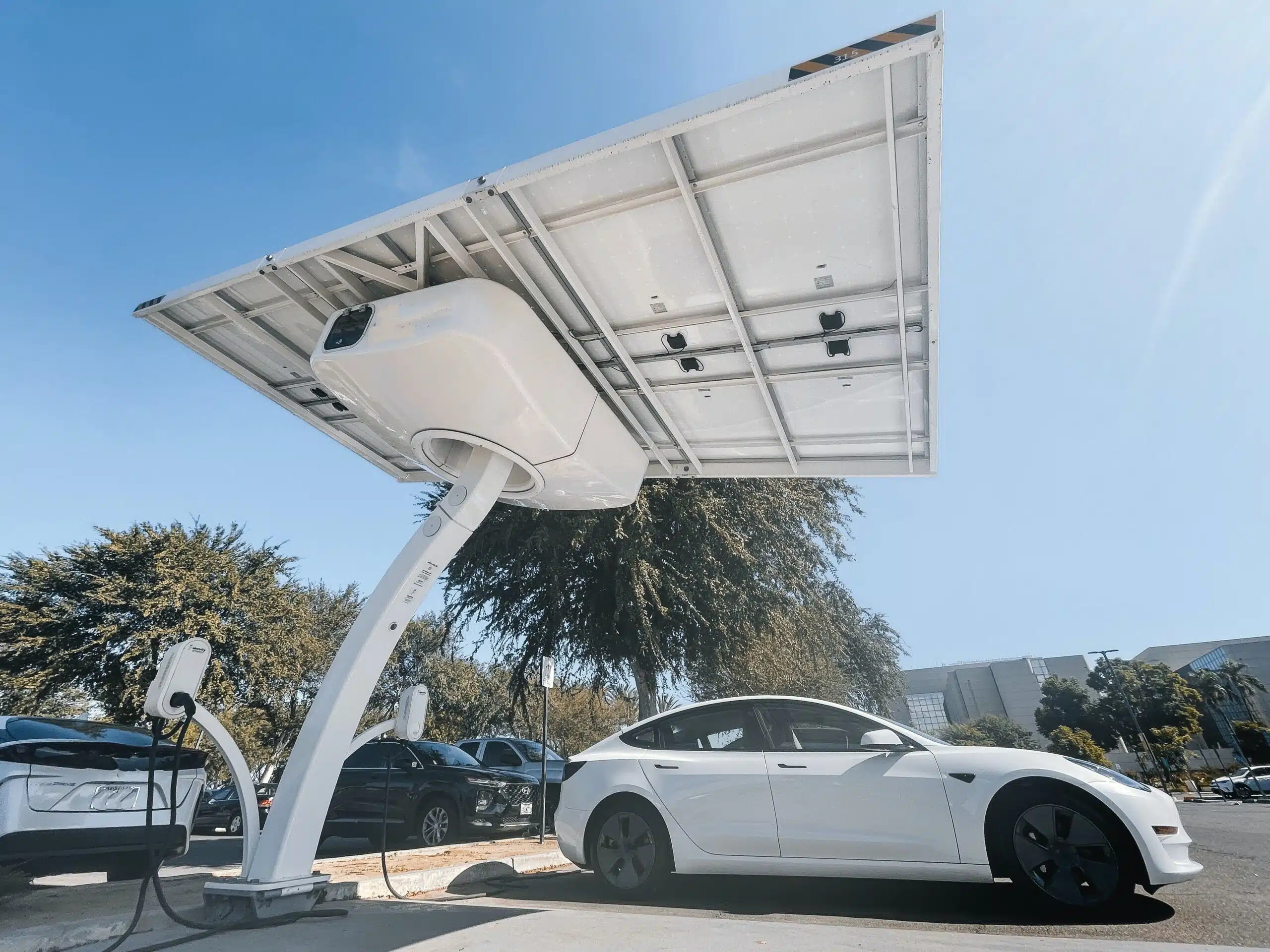 EV charger with an electric car charging