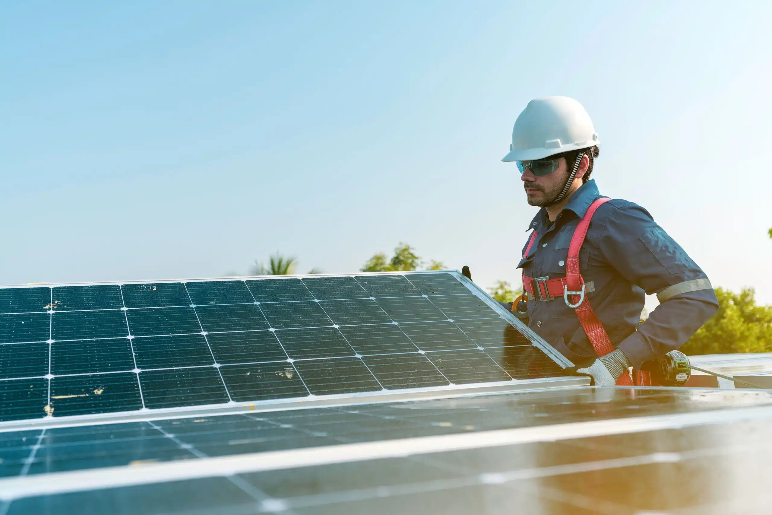 Solar Panel professional installing solar panels